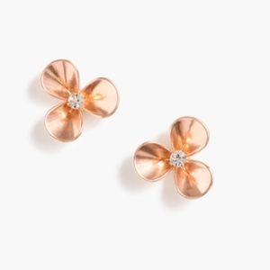 J Crew Rose Gold Petite petal earrings